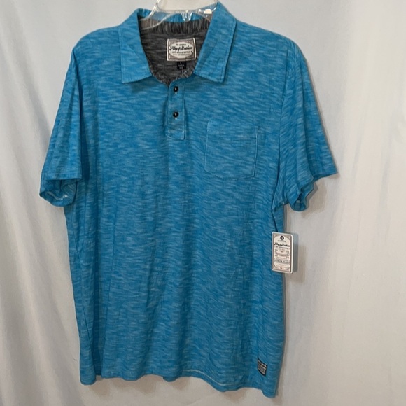 Flag & Anthem Men's Heathered Blue Polo Shirt Relaxed Fit Size Large - Picture 3 of 6